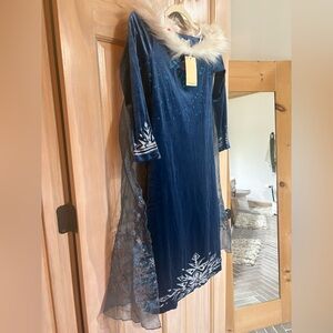 Frozen Princess Elsa Dress bluewith Sheer blue Cape Girls 12 or 150